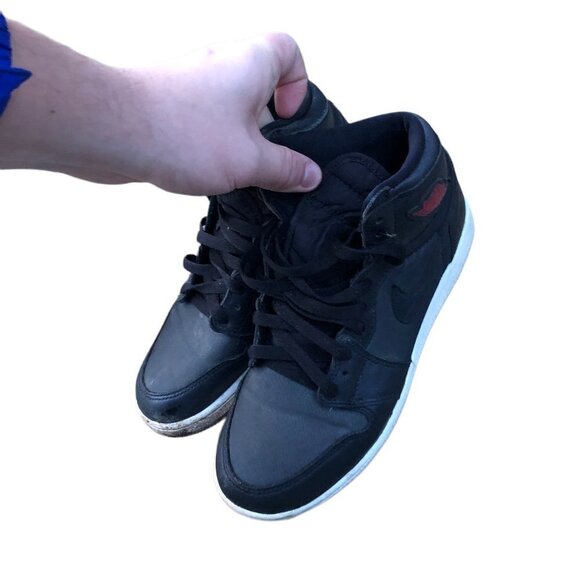 Air Jordan 1 Retro High Black Satin Gym Red Black Size 7.5 - Picture 11 of 15